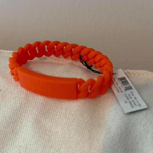 NWT MARC BY MARC JACOBS - silicone braided bracelet (fluorescent orange) - Picture 1 of 2